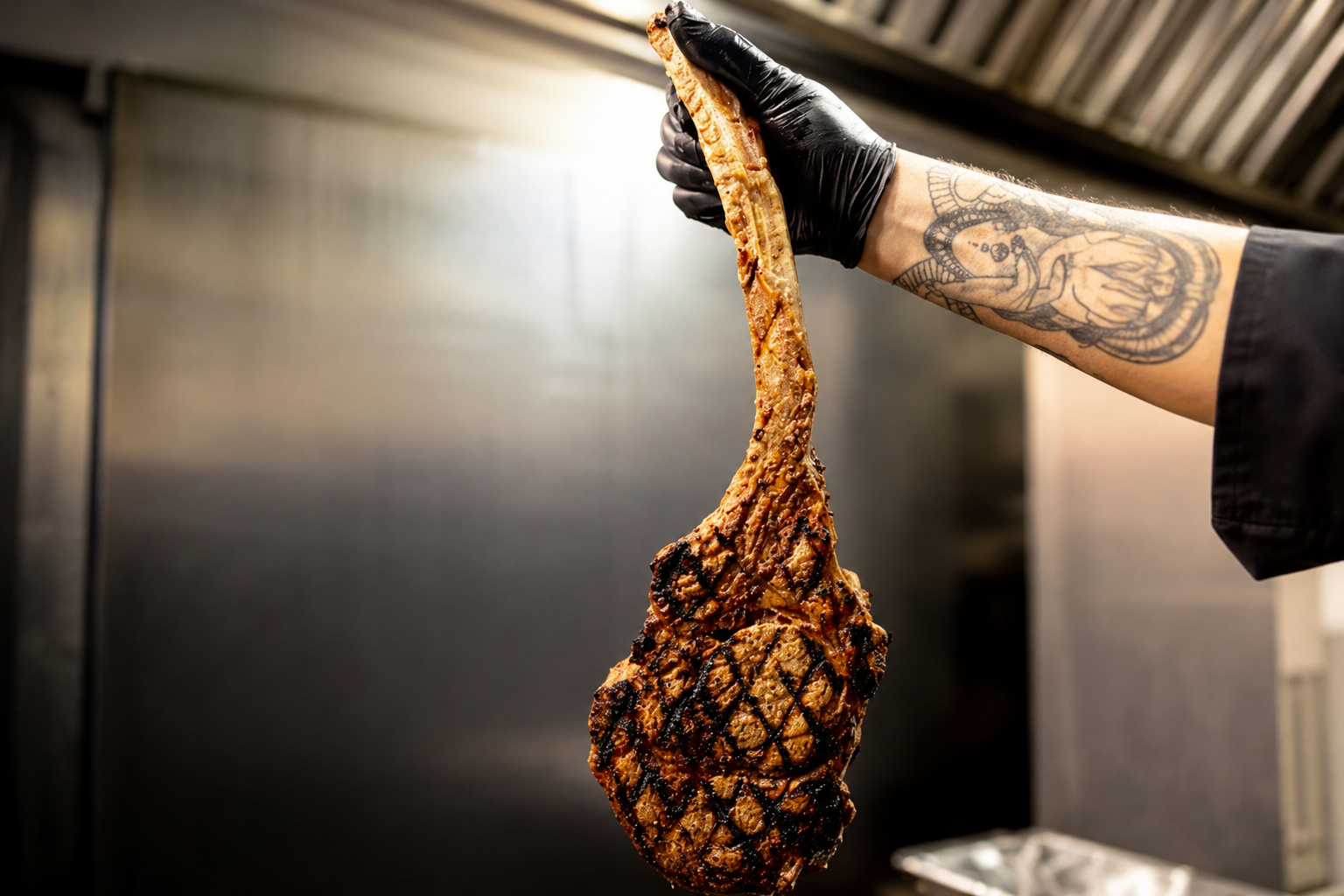 Tomahawk steak at La Chuparosa, a steak restaurant in Waukegan